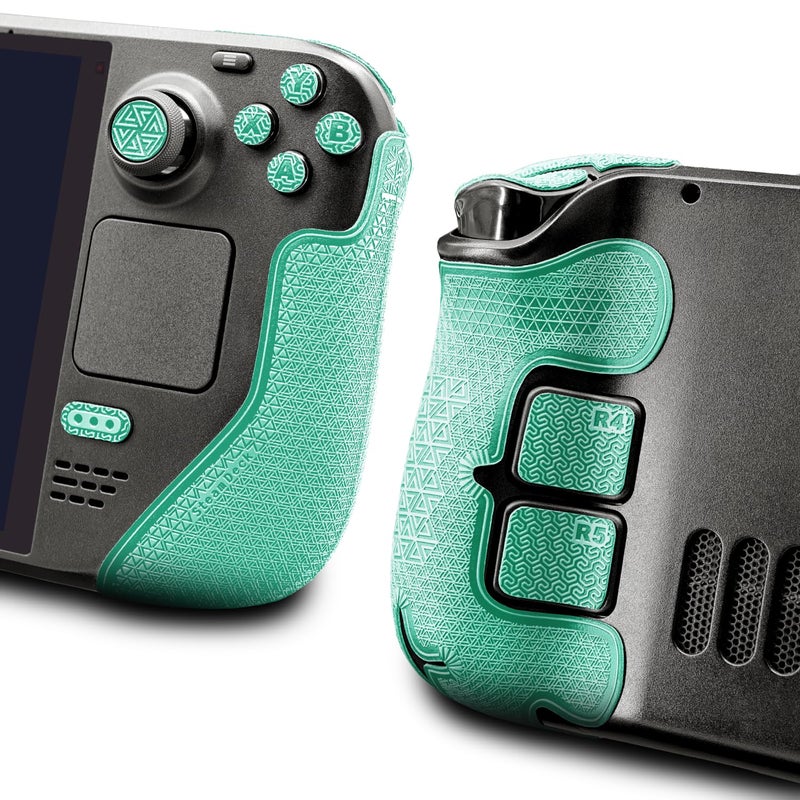 Luck&Link Controller Grip for Steam Deck OLED&LCD,Textured Skin kit,Anti-Skid Sweat-Absorbent Controllers Handle Grips, Buttons,Triggers,D-pad(Ultra-Mint Green) - Image 1